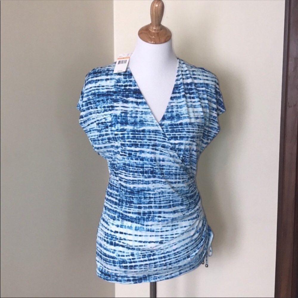 Nine West reptile ruched top